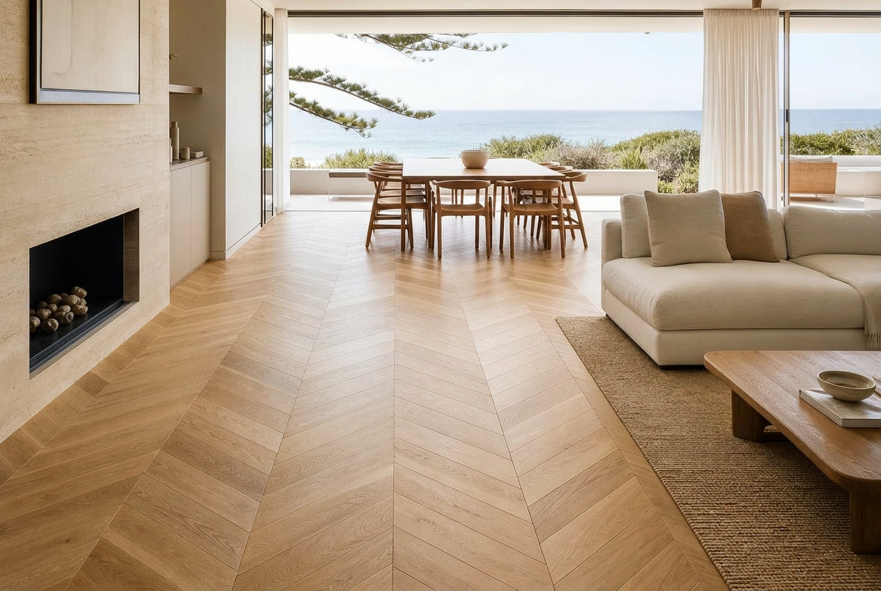 Chevron flooring installation in Mandurah
